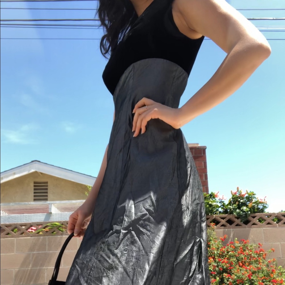 Black & Metallic Gray Formal Dress